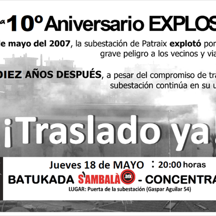 Aniversari explosió Subestació Patraix
